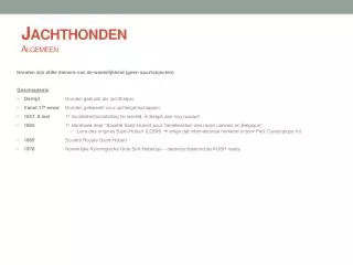 jachthonden algemeen