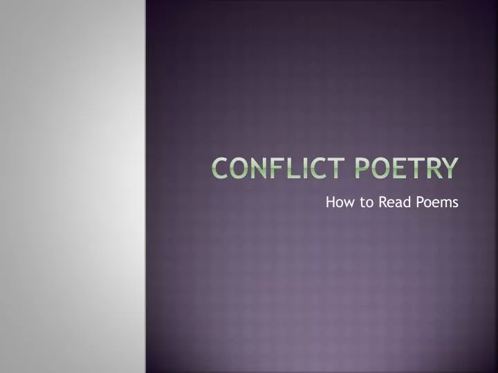 conflict poetry