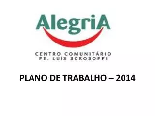 plano de trabalho 2014