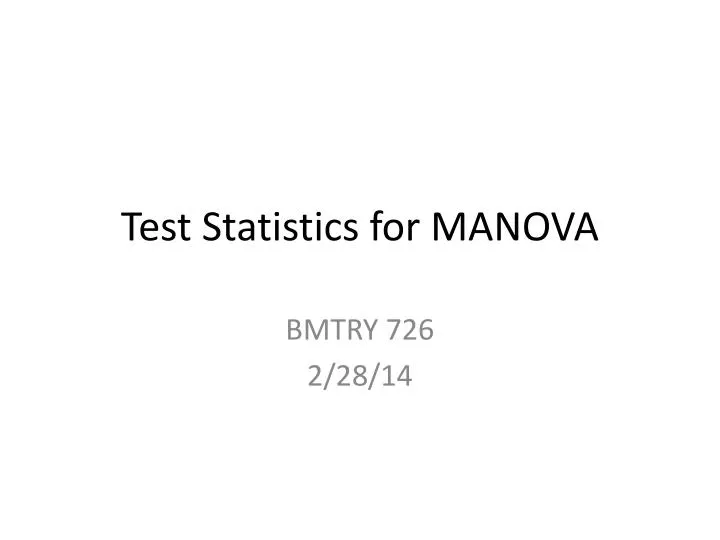 test statistics for manova