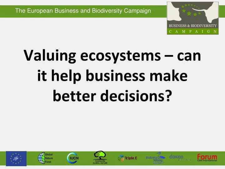 valuing ecosystems can it help business make better decisions