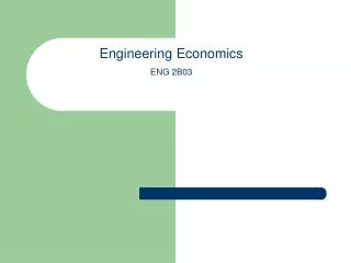 Engineering Economics ENG 2B03