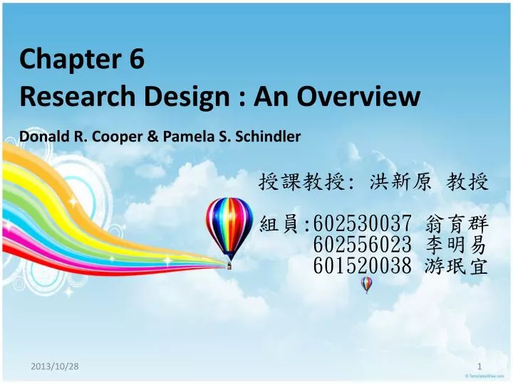 chapter 6 research design an overview