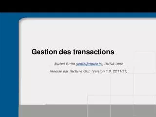 gestion des transactions