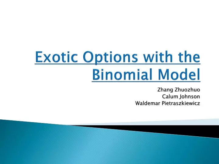 exotic options with the binomial model