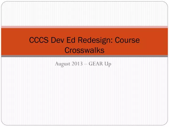 cccs dev ed redesign course crosswalks