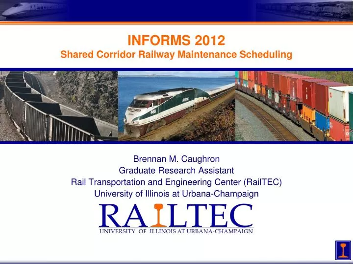 informs 2012 shared corridor railway maintenance scheduling