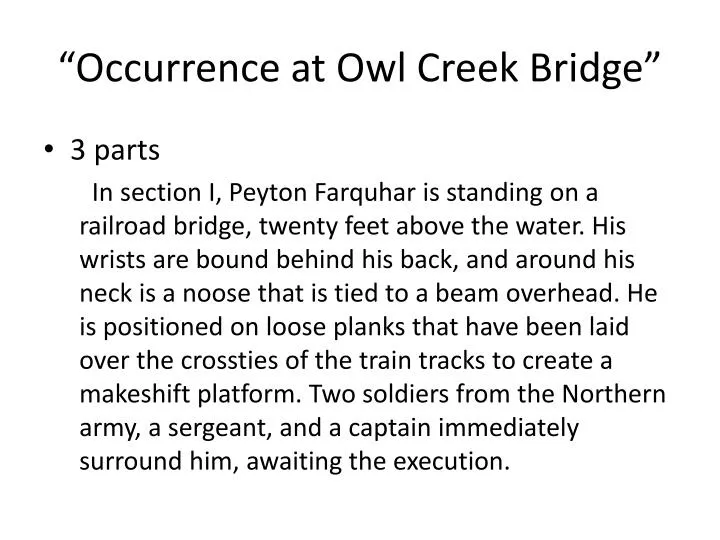 occurrence at owl creek bridge
