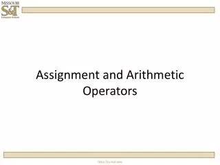 Assignment and Arithmetic Operators