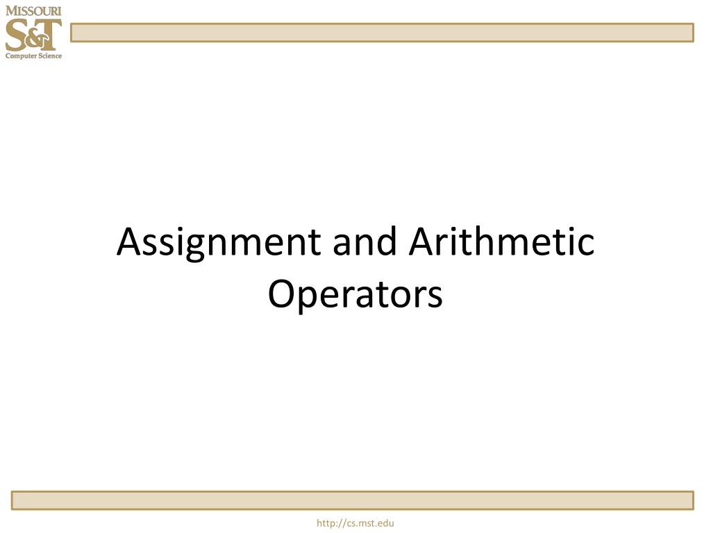 PPT - Assignment and Arithmetic Operators PowerPoint Presentation, free ...