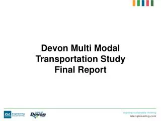 Devon Multi Modal Transportation Study Final Report