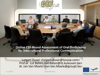 Online CEF-Based Assessment of Oral Proficiency for Intercultural Professional Communication