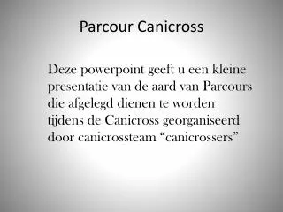 parcour canicross