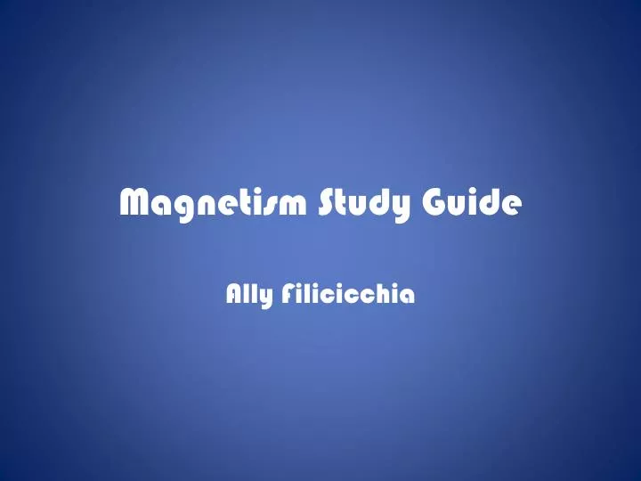 magnetism study guide
