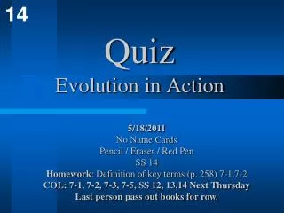 Quiz Evolution in Action