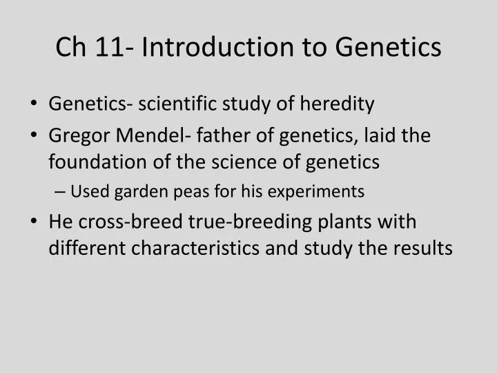 ch 11 introduction to genetics