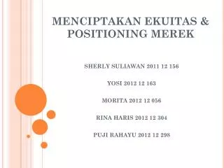 menciptakan ekuitas positioning merek