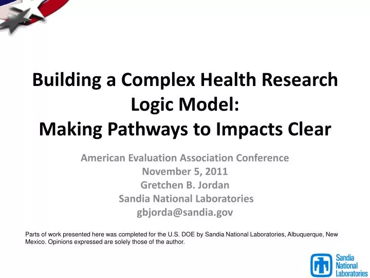 building a complex health research logic model making pathways to impacts clear