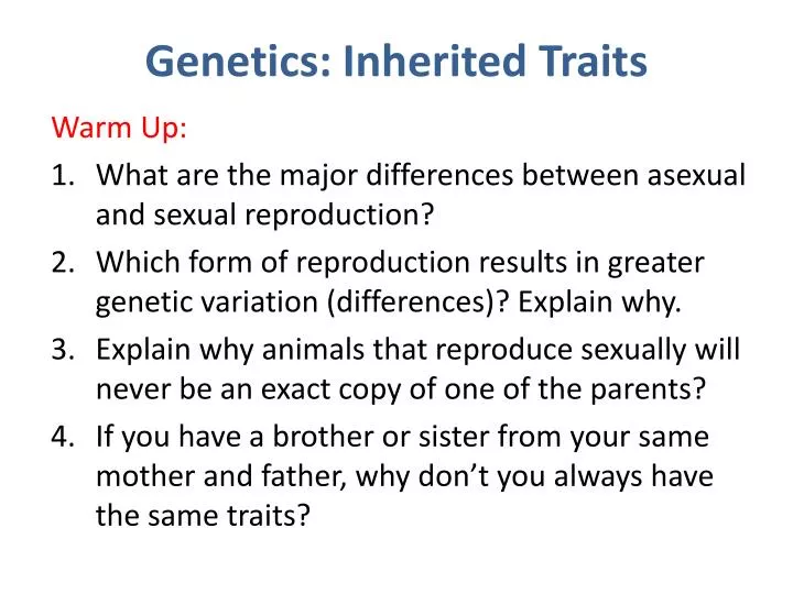 genetics inherited traits