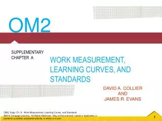 WORK MEASUREMENT, LEARNING CURVES, AND STANDARDS