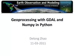 Geoprocessing with GDAL and Numpy in Python