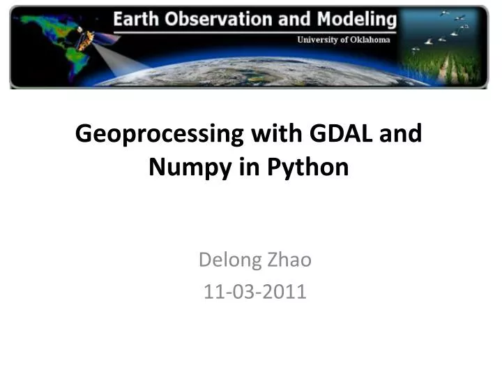 geoprocessing with gdal and numpy in python