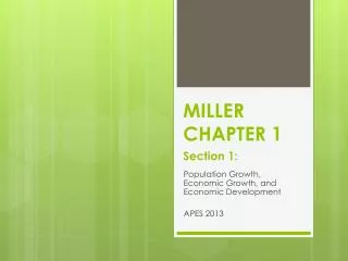 MILLER CHAPTER 1 Section 1: