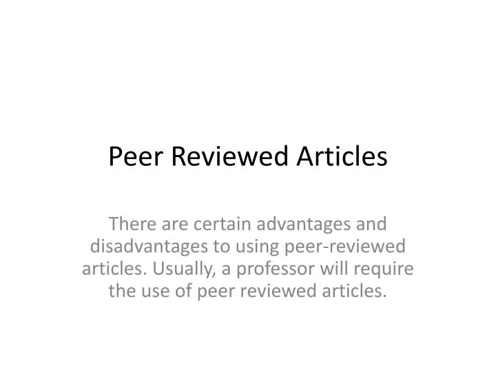 peer reviewed articles