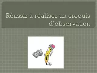 r ussir r aliser un croquis d observation