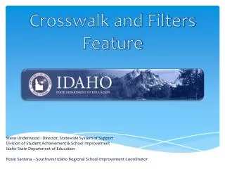 Crosswalk and Filters Feature