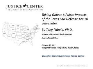 Taking Gideon's Pulse: Impacts of the Texas Fair Defense Act 10 years later