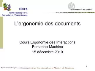 l ergonomie des documents