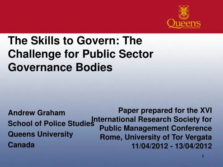 the skills to govern the challenge for public sector governance bodies