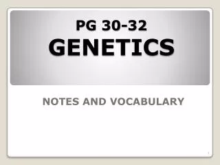 PG 30-32 GENETICS