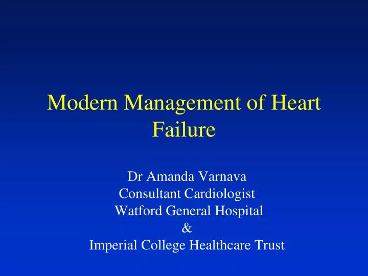 modern management of heart failure