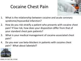 Cocaine Chest Pain