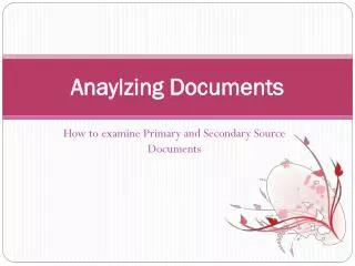 Anaylzing Documents