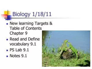 Biology 1/18/11