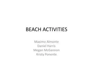 BEACH ACTIVITIES