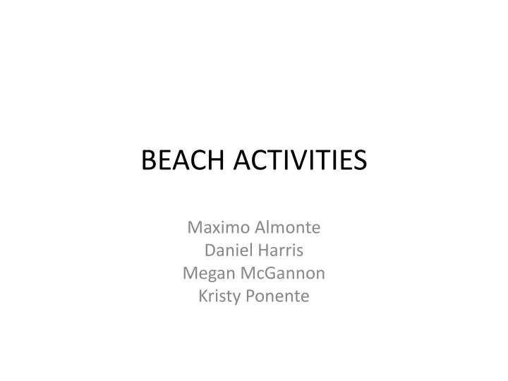 beach activities