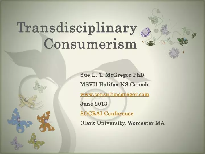 transdisciplinary consumerism