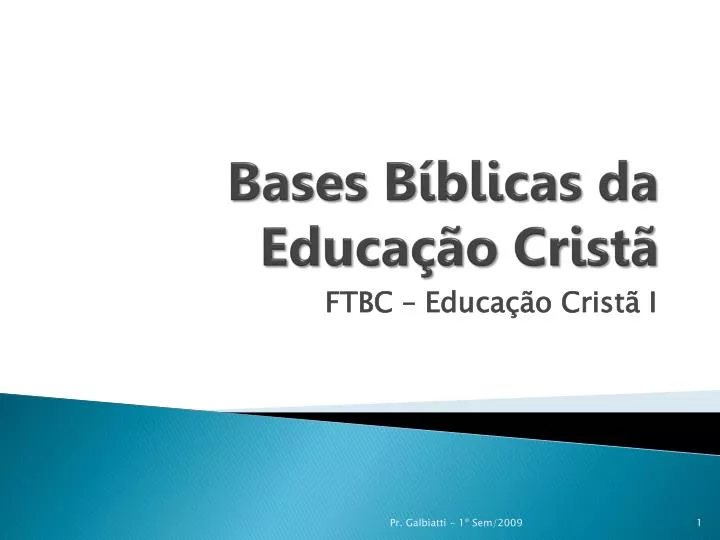 bases b blicas da educa o crist