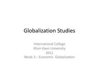 Globalization Studies