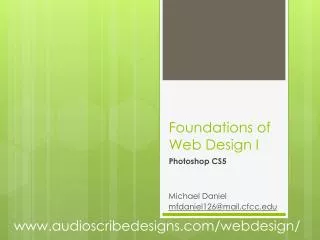 Foundations of Web Design I