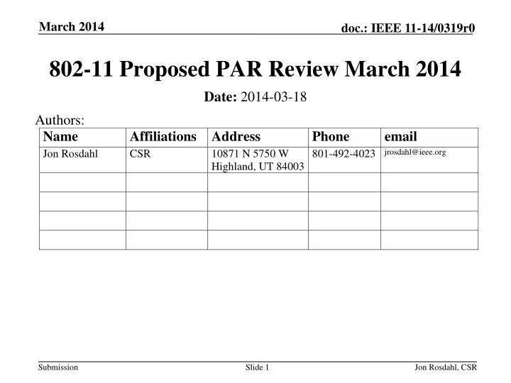 802 11 proposed par review march 2014