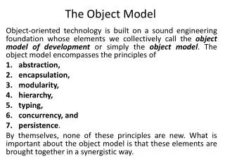 The Object Model