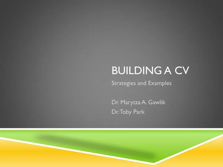 building a cv