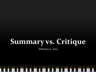 summary vs critique