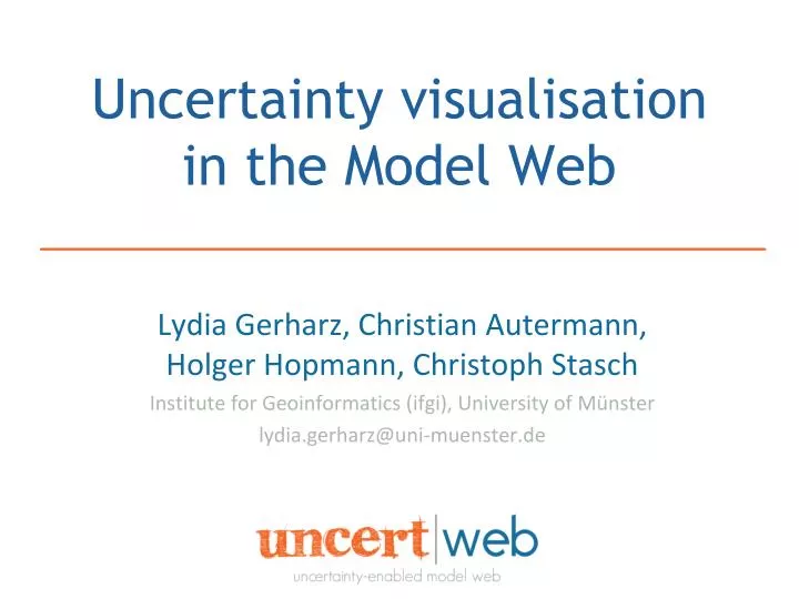 uncertainty visualisation in the model web