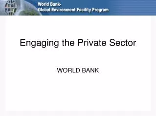 Engaging the Private Sector